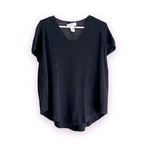 MAGASCHONI | Loose Fit Black Short-Sleeved Sweater (L)